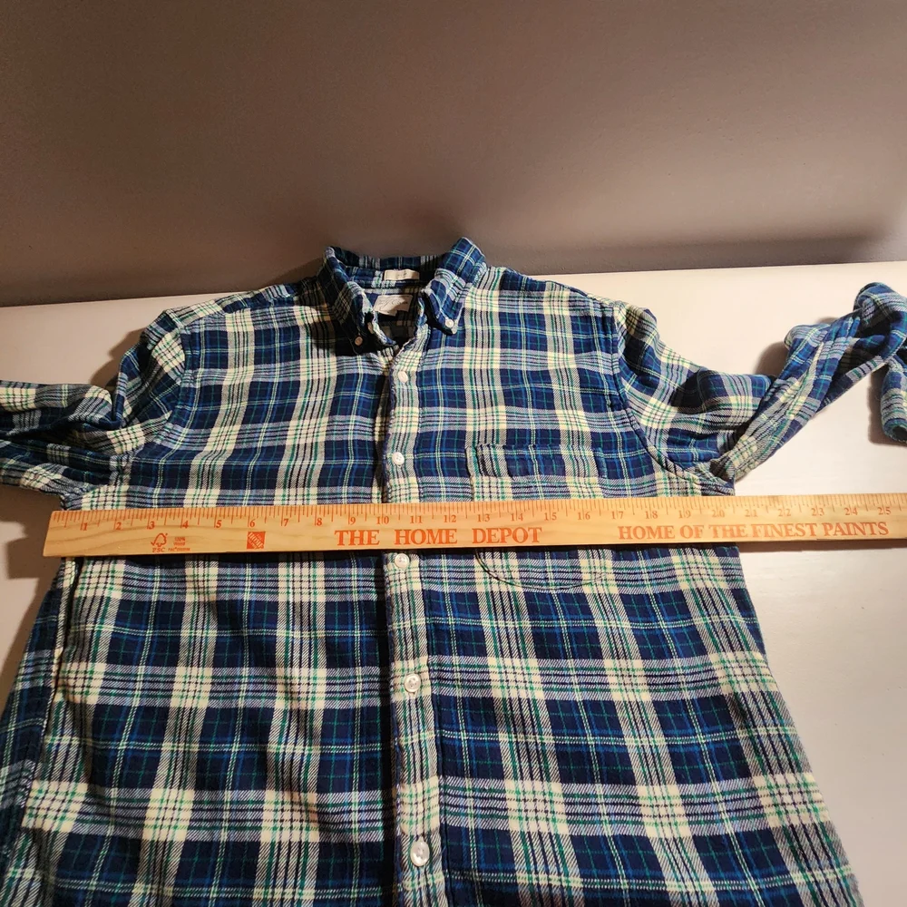 J. Crew Men's Double Weave Fabric Plaid Button-Down Shirt Size L Slim Fit Casual
